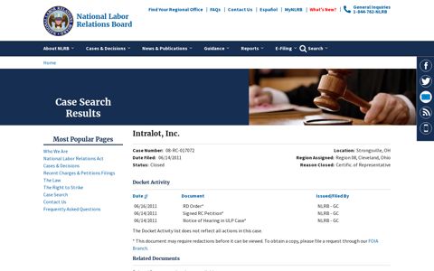 Intralot, Inc. | National Labor Relations Board