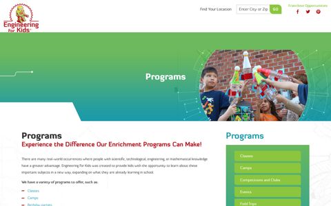 Programs | Engineering For Kids