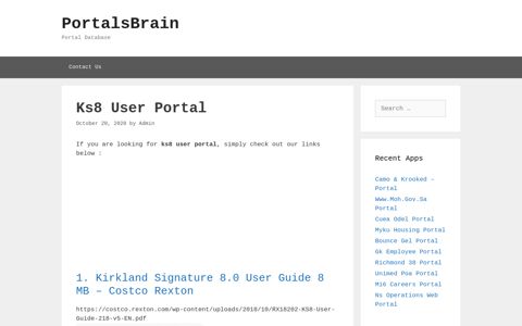 Ks8 User - Costco Rexton - PortalsBrain - Portal Database