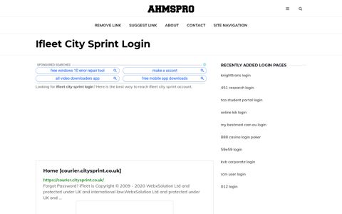 Ifleet City Sprint Login - AhmsPro.com