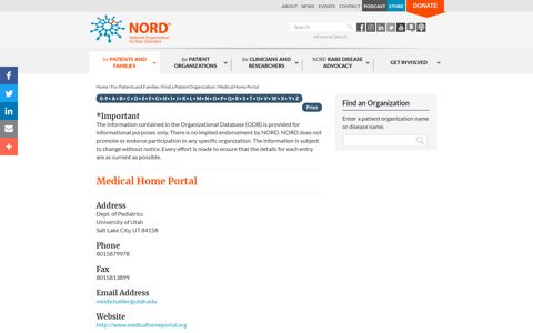 Medical Home Portal - NORD (National Organization for Rare ...