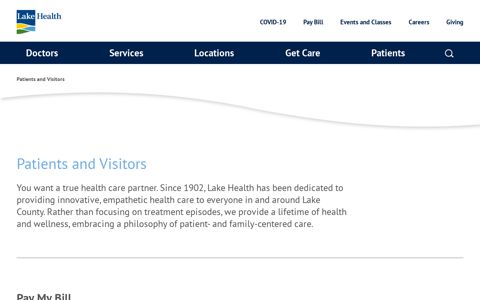 Patients and Visitors - Lake Health