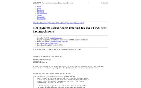 Re: [hylafax-users] Access received fax via FTP & Sent fax ...