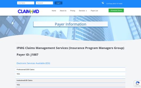 Payer Information | IPMG Claims Management ... - CLAIM.MD