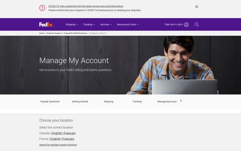 Account FAQs | FedEx Canada