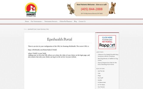 Epethealth Portal | Sunset Veterinary Clinic