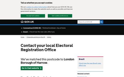 Contact your local Electoral Registration Office - GOV.UK