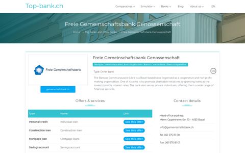 Freie Gemeinschaftsbank Genossenschaft - Top-bank.ch ...