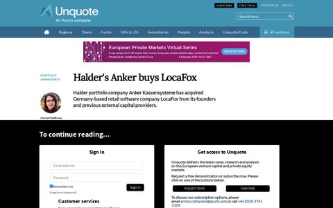 Halder's Anker buys LocaFox | Unquote