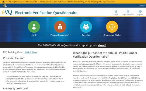 Electronic Verification Questionnaire (eVQ) System
