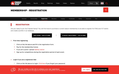 Membership - Registration | Freeride World Tour