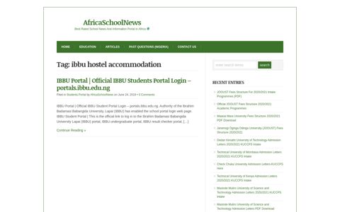 ibbu hostel accommodation Archives - AfricaSchoolNews ...