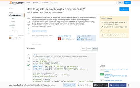 How to log into joomla through an external script? - Stack ...