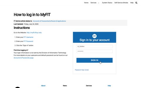 How to log in to MyFIT - FIT Information Technology