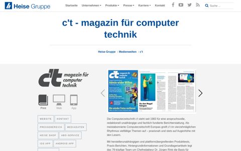c't - magazin für computer technik | Heise Gruppe