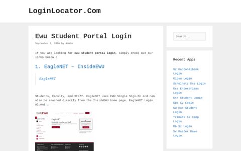 Ewu Student Portal Login - LoginLocator.Com