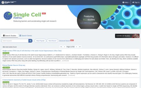 Single Cell Portal - Broad Institute