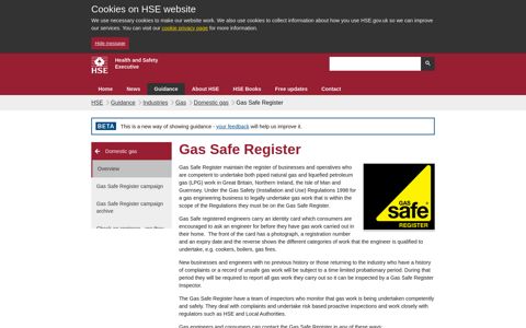 Gas Safe Register - HSE