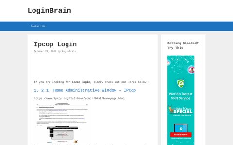 ipcop login - LoginBrain