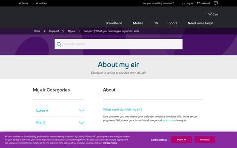 Support | What you need my eir login for | eir.ie