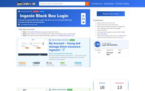 Ingenie Black Box Login - Logins-DB