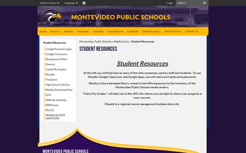 Student Resources - Montevideo Public Schools
