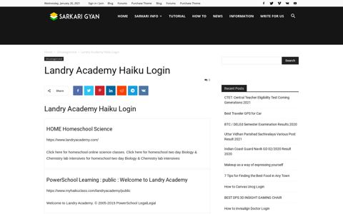 Landry Academy Haiku Login - Update 2020 - SARKARI GYAN