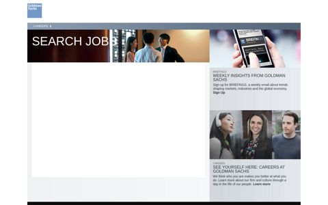 Welcome - Careers Center Goldman Sachs | Careers Center