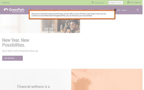 GreenPath Financial Wellness Website Home Page