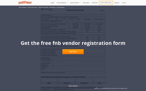 Fnb Vendor Registration - Fill Online, Printable, Fillable, Blank ...