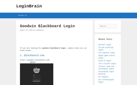 goodwin blackboard login - LoginBrain