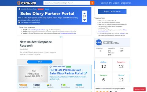 Sales Diary Partner Portal
