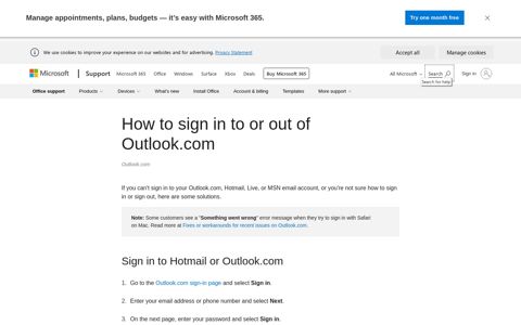 How to sign in to or out of Outlook.com - Outlook