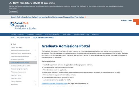 Graduate Admissions Portal | School of Graduate and ...