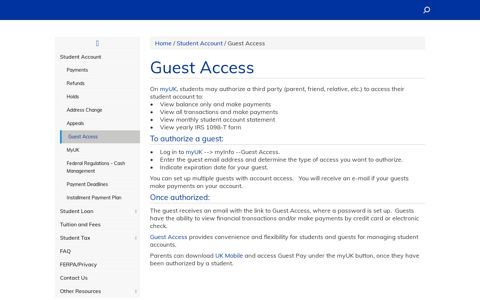 Guest Access | University of Kentucky Student Account Services