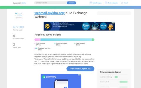 Access webmail.myklm.org. KLM Exchange Webmail