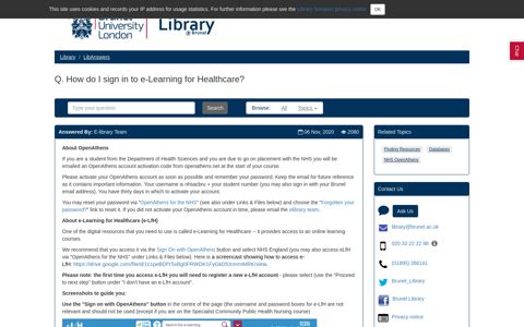 How do I sign in to e-Learning for Healthcare? - LibAnswers