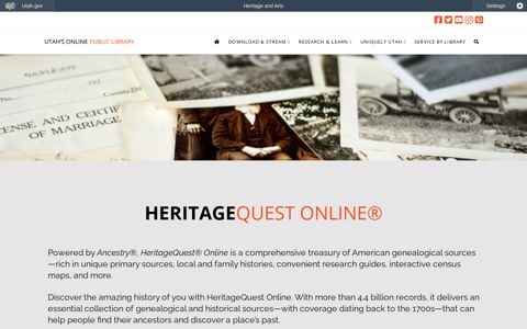HeritageQuest Online | Utah's Online Public Library