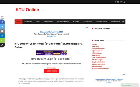 KTU Student Login Portal [e-Gov Portal] | KTU Online