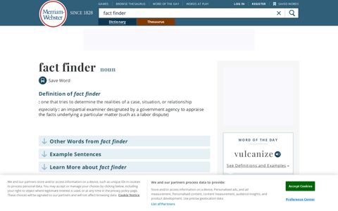 Fact Finder | Definition of Fact Finder by Merriam-Webster