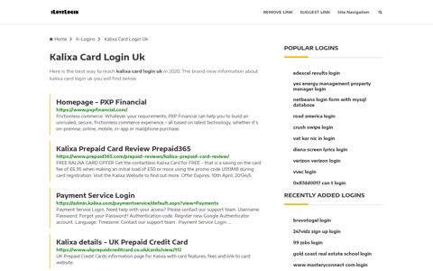 Kalixa Card Login Uk ❤️ One Click Access