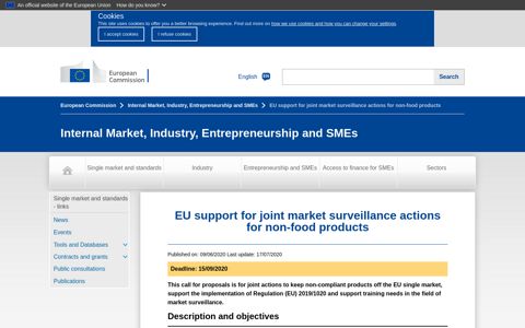 EU support for joint market surveillance actions for non-food ...
