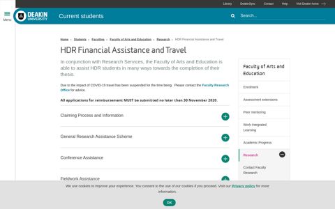HDR Financial Assistance and Travel | Students