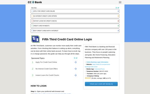 Fifth Third Credit Card Online Login - CC Bank