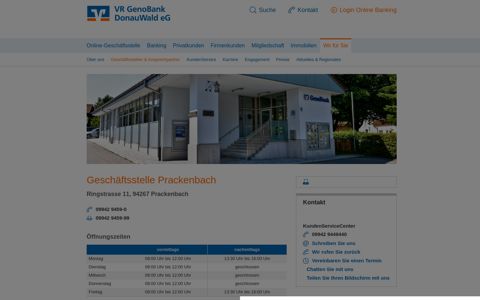 VR GenoBank DonauWald eG Geschäftsstelle Prackenbach