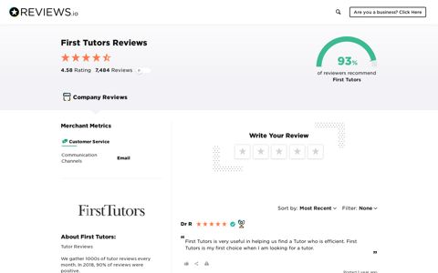 First Tutors Reviews | www.firsttutors.com - Reviews.io