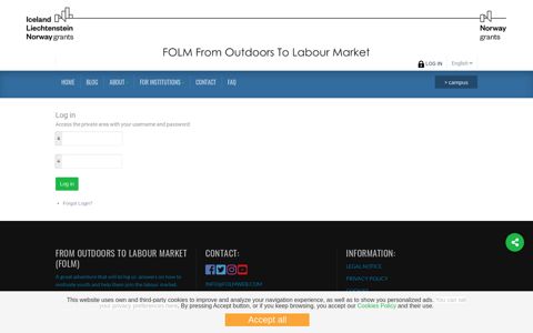 Log in - From Outdoors to Labour Market