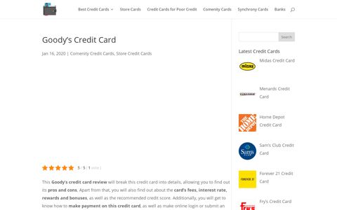Goody's Credit Card Review 2020 [Login and Payment]