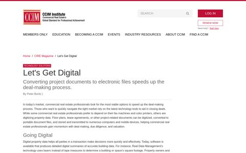 Let's Get Digital | CCIM Institute