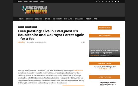 EverQuesting: Live in EverQuest II's Baubleshire and Oakmyst ...